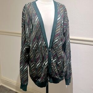 Vintage 100% cotton Jantzen grandpa cardigan fall slouchy dad xl